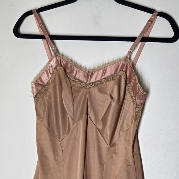 Vintage Hensen Kickernick Slip Dress Lingerie Lace Trim Ribbon Sz 32 Feminine - Picture 3 of 6